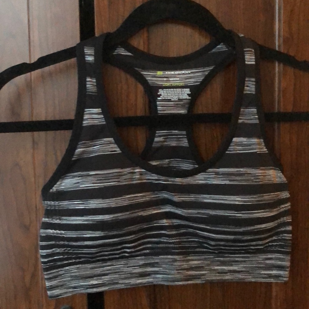 Black and gray light support bra